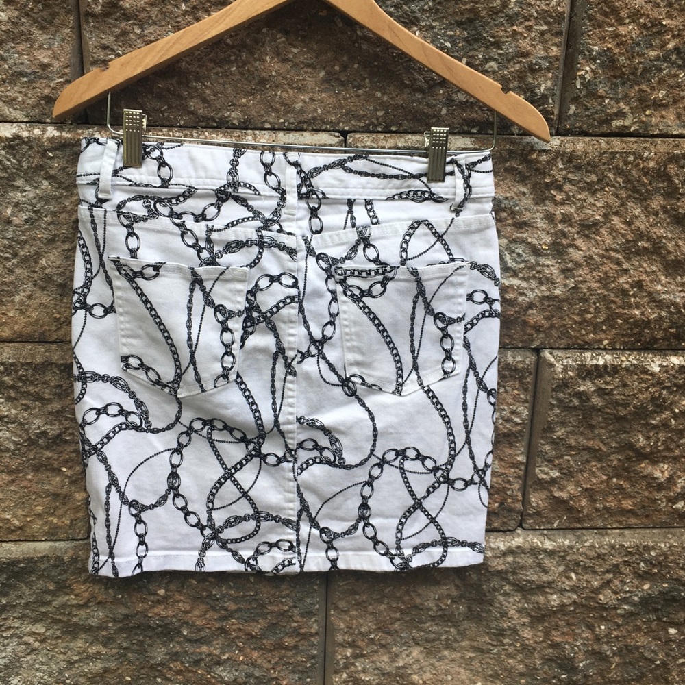 Cache Chain Print Mini Jean Skirt - image 3
